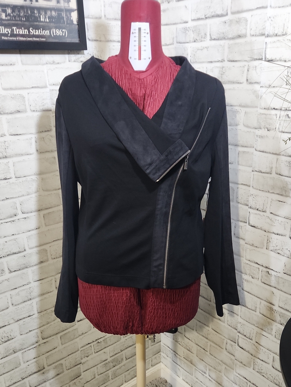 Turo By Vince Camuto Black Asymmetrical Zip Women's Jacket